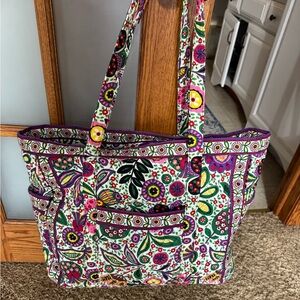 Vera Bradley Floral Tote Bag - Pink, Green, Purple